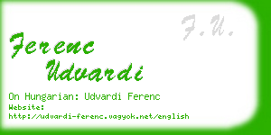 ferenc udvardi business card